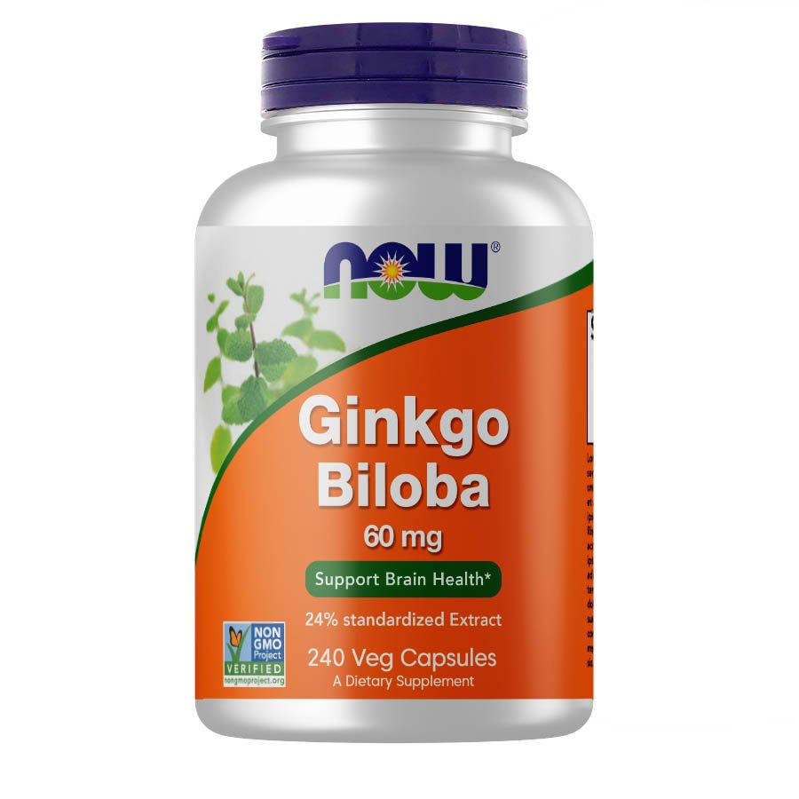 Now Натуральная добавка NOW Ginkgo Biloba 60 mg, 240 вегакапсул, , 