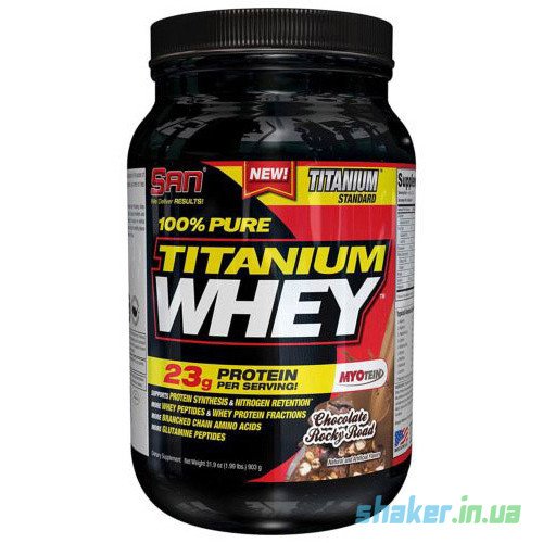 Сывороточный протеин изолят SAN 100% Pure Titanium Whey (908 г) сан титаниум вей chocolate graham cracher,  ml, San. Whey Isolate. Lean muscle mass Weight Loss recovery Anti-catabolic properties 