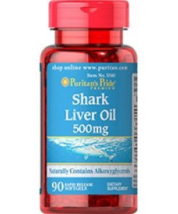 Shark Liver Oil, 90 pcs, Puritan's Pride. Special supplements. 