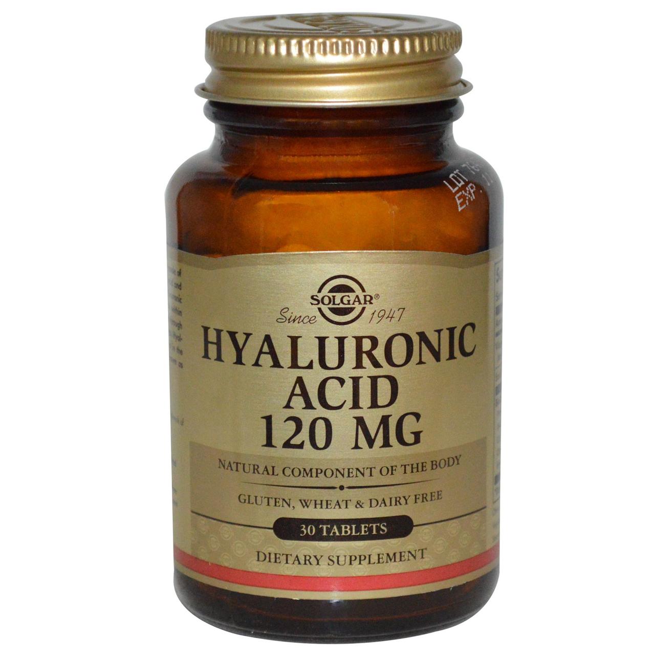 Hyaluronic Acid 120 mg Solgar 30 Tabs,  мл, Solgar. Спец препараты. 