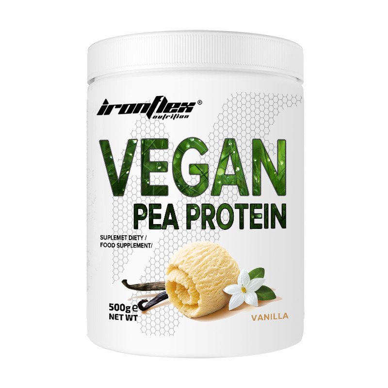 Протеин IronFlex Vegan Pea Protein, 500 грамм Ваниль,  ml, IronFlex. Proteína. Mass Gain recuperación Anti-catabolic properties 