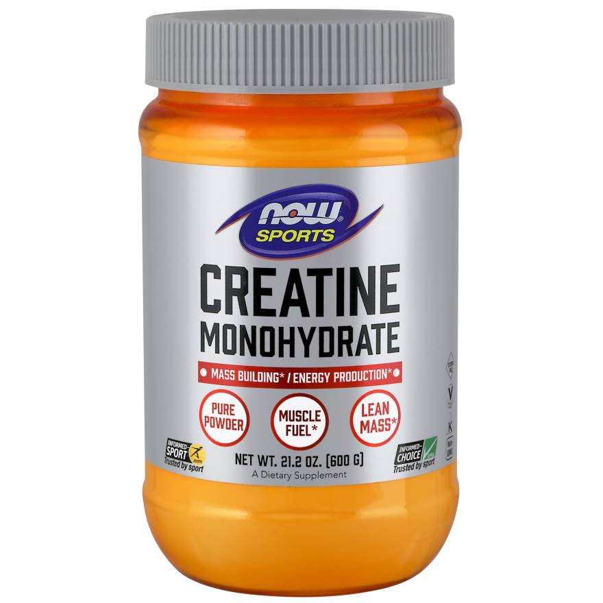 Креатин NOW Sports Creatine Monohydrate, 600 грамм,  мл, Now. Креатин. Набор массы Энергия и выносливость Увеличение силы 