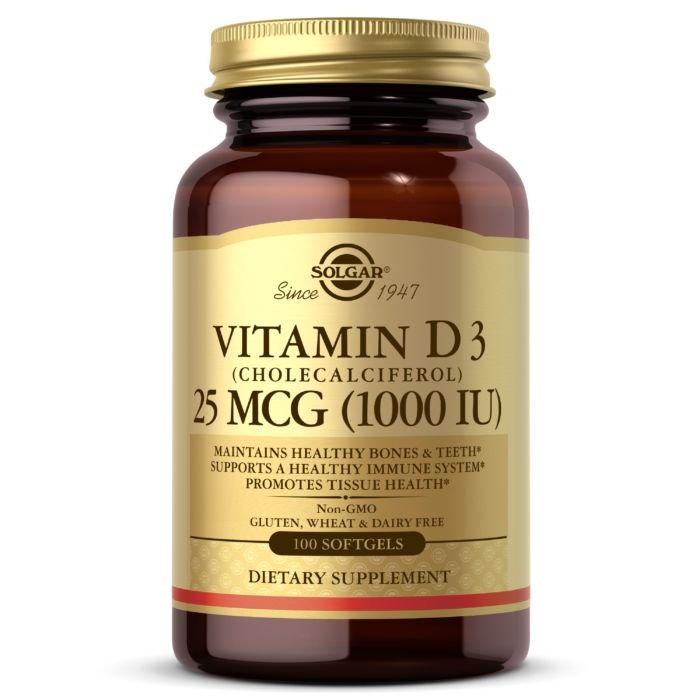 Витамины и минералы Solgar Vitamin D3 25 mcg, 100 капсул,  ml, Solaray. Vitamins and minerals. General Health Immunity enhancement 