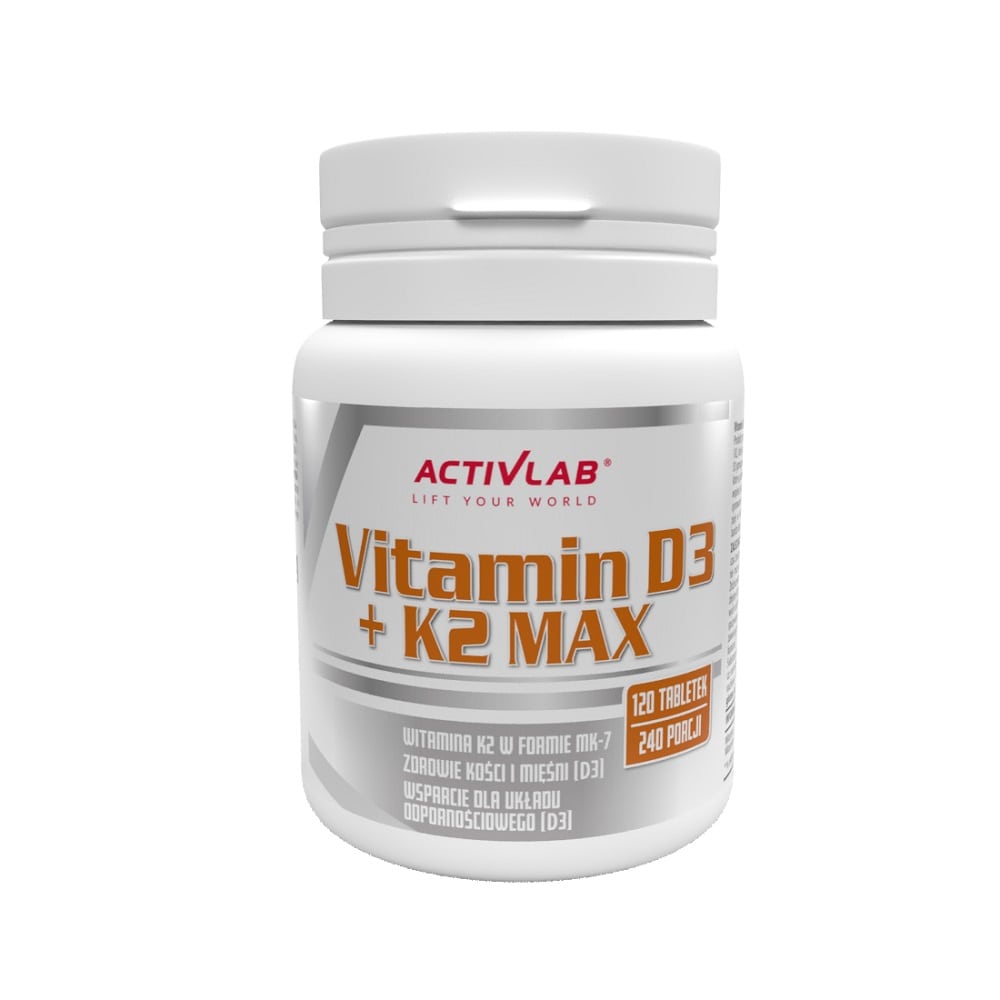 Витамины и минералы Activlab Vitamin D3 + K2 Max, 120 таблеток,  мл, ActivLab. Витамины и минералы. Поддержание здоровья Укрепление иммунитета 