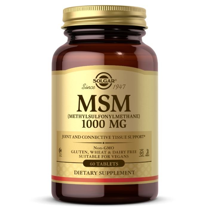 Для суставов и связок Solgar MSM 1000 mg, 60 таблеток,  мл, Solgar. Хондропротекторы. Поддержание здоровья Укрепление суставов и связок 