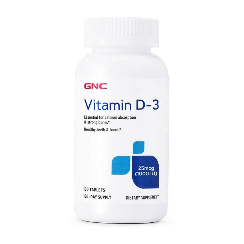 GNC Витамин D 3 GNC Vitamin D-3 1000 IU 25 mcg 180 таблеток, ,