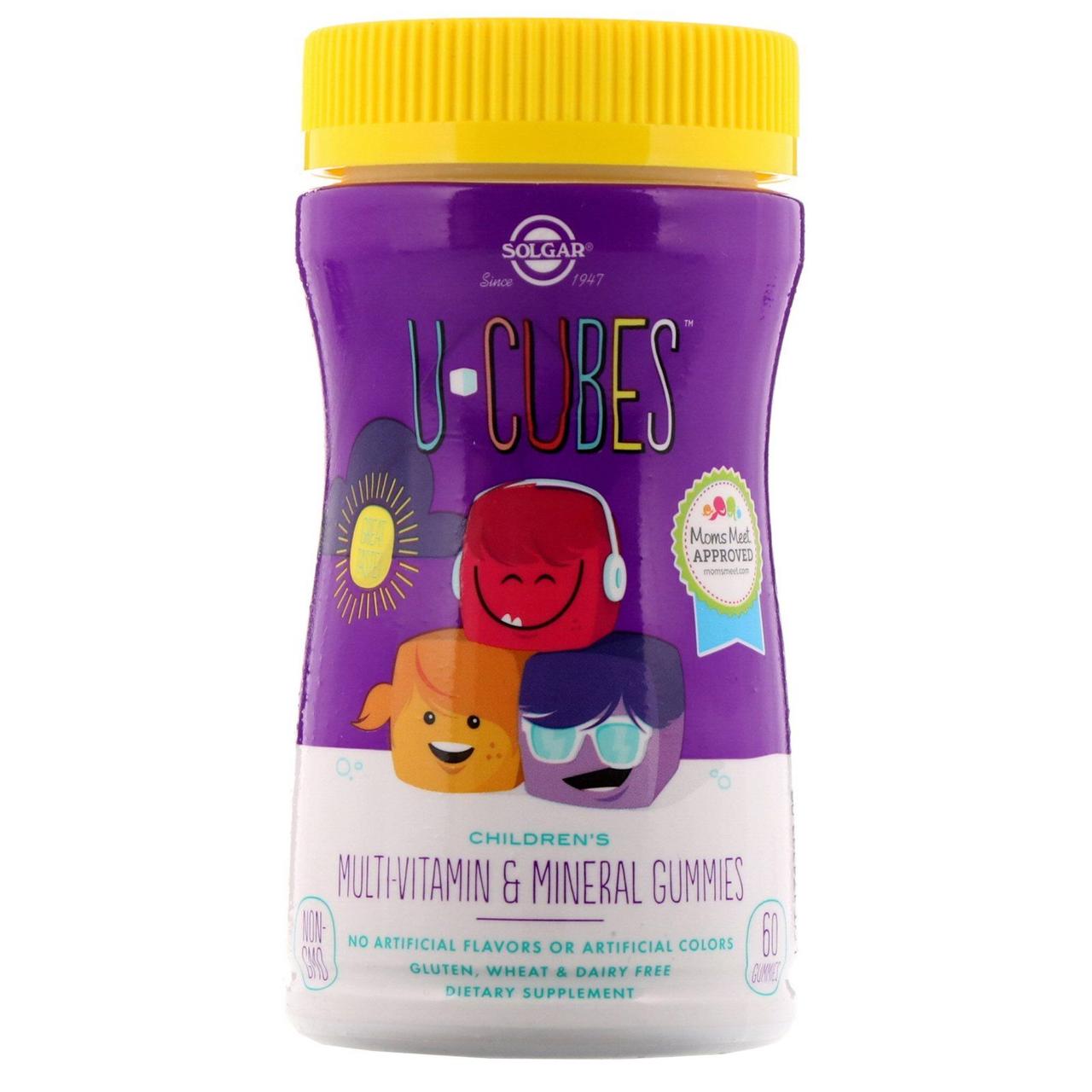 Дитячі мультивітаміни Solgar U-Cubes Children's Multi-Vitamin & Mineral 60 Gummies,  мл, Solgar. Витамины и минералы. Поддержание здоровья Укрепление иммунитета 