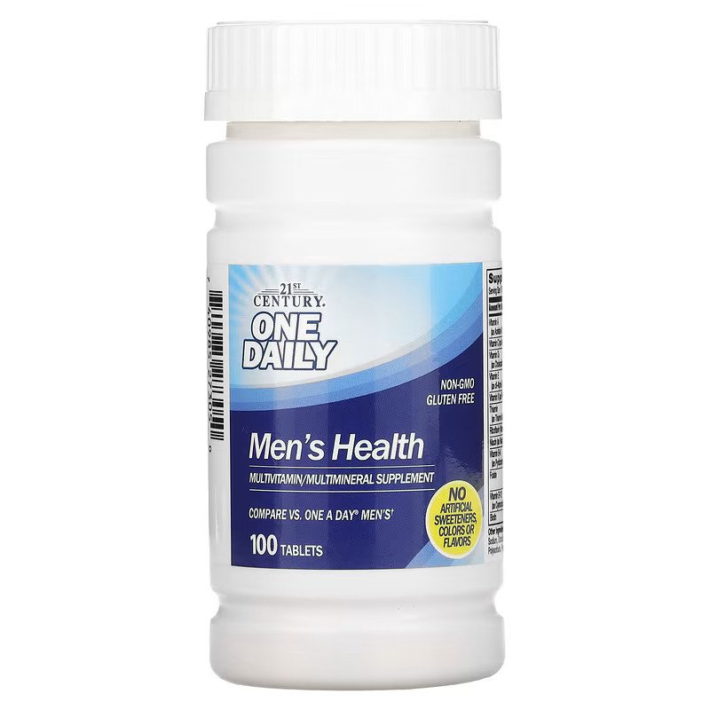 Витамины и минералы 21st Century One Daily Men's Health, 100 таблеток,  мл, 21st Century. Витамины и минералы. Поддержание здоровья Укрепление иммунитета 