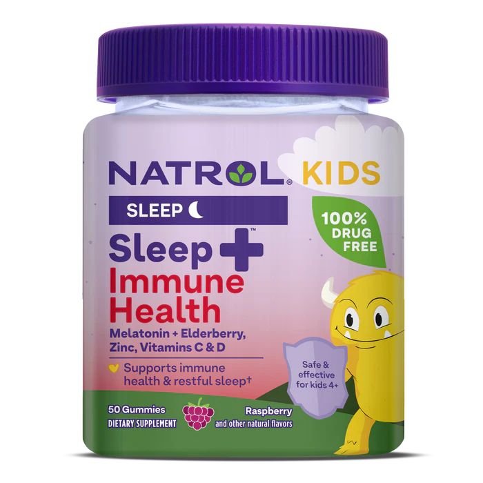 Natrol Натуральная добавка Natrol Kid's Sleep + Immune Health, 50 желеек Малина, , 