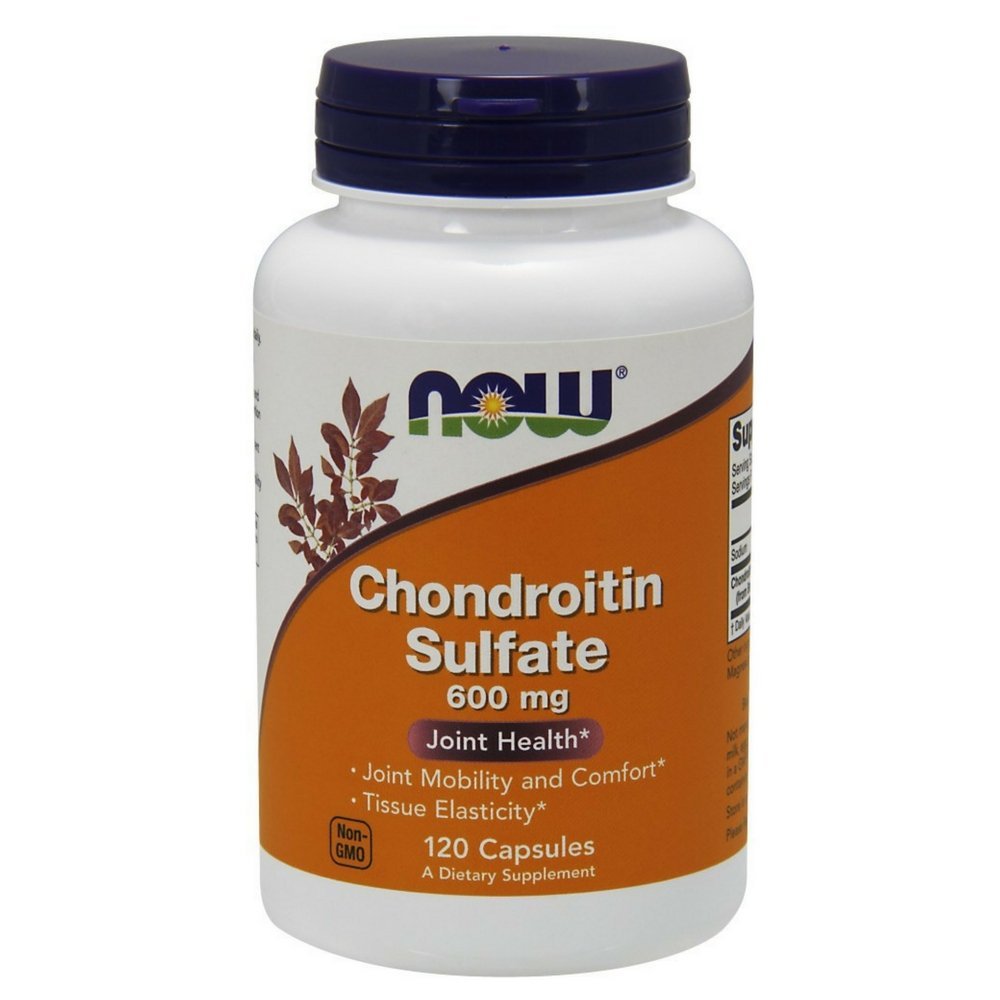Chondroitin Sulfate 600 mg, 120 шт, Now. Хондроитин. Укрепление суставов и связок Укрепление волос и ногтей 