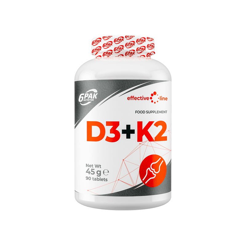 Витамины и минералы 6PAK Nutrition Vitamin D3 + K2, 90 таблеток - Effective Line,  мл, 6PAK Nutrition. Витамин D. 