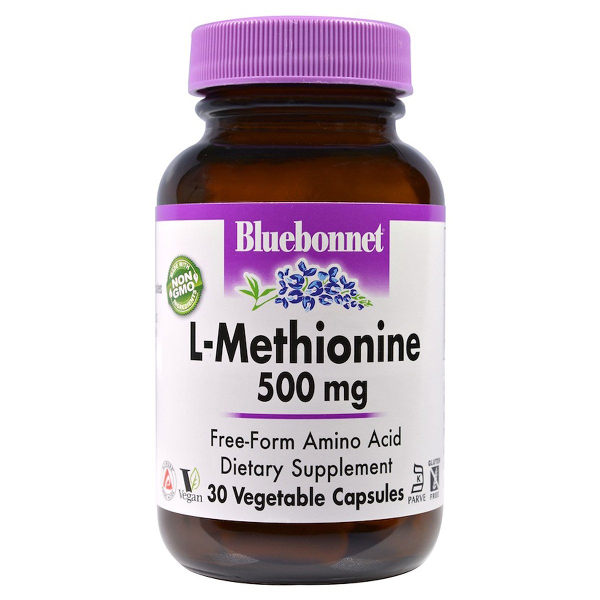 L-Метионин 500 мг, Bluebonnet Nutrition, 30 гелевых капсул ,  мл, Bluebonnet Nutrition. Метионин. 