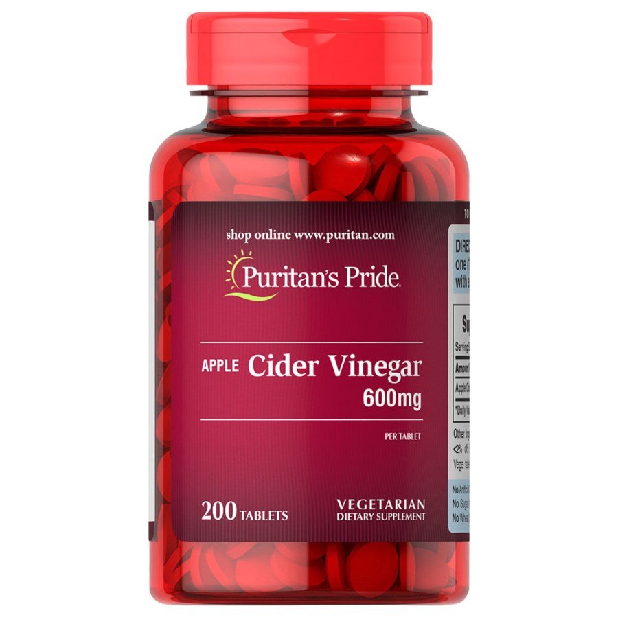 Натуральная добавка Puritan's Pride Apple Cider Vinegar 600 mg, 200 таблеток,  мл, Puritan's Pride. Hатуральные продукты. Поддержание здоровья 