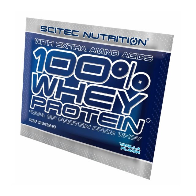100% Whey Protein, 30 г, Scitec Nutrition. Сывороточный концентрат. Набор массы Восстановление Антикатаболические свойства 