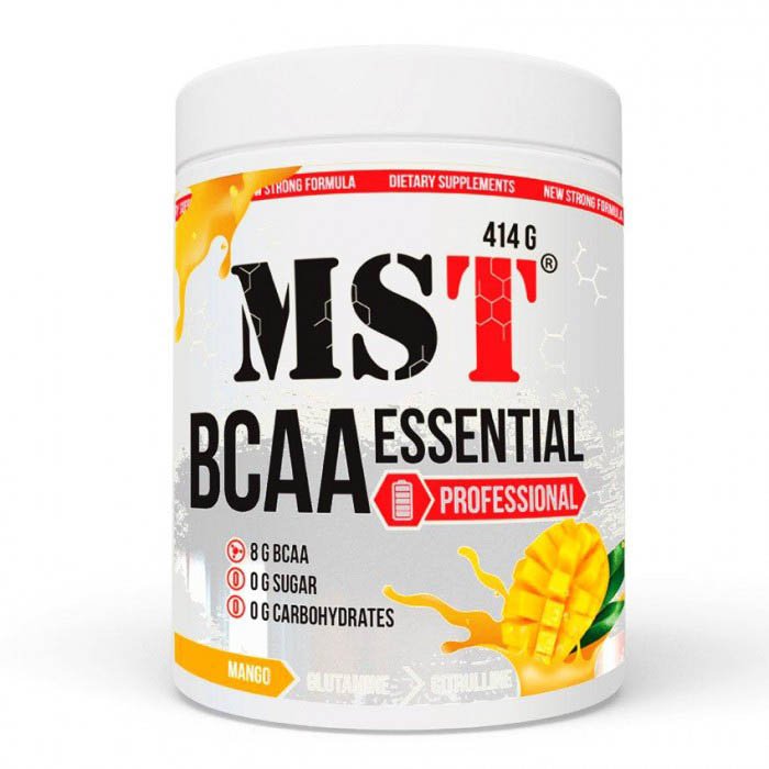 BCAA MST BCAA Essential Professional, 414 грамм Манго,  мл, MST Nutrition. BCAA. Снижение веса Восстановление Антикатаболические свойства Сухая мышечная масса 