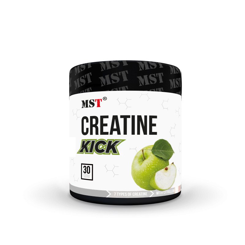 Креатин MST Creatine Kick, 300 грамм Яблоко,  мл, MST Nutrition. Креатин. Набор массы Энергия и выносливость Увеличение силы 