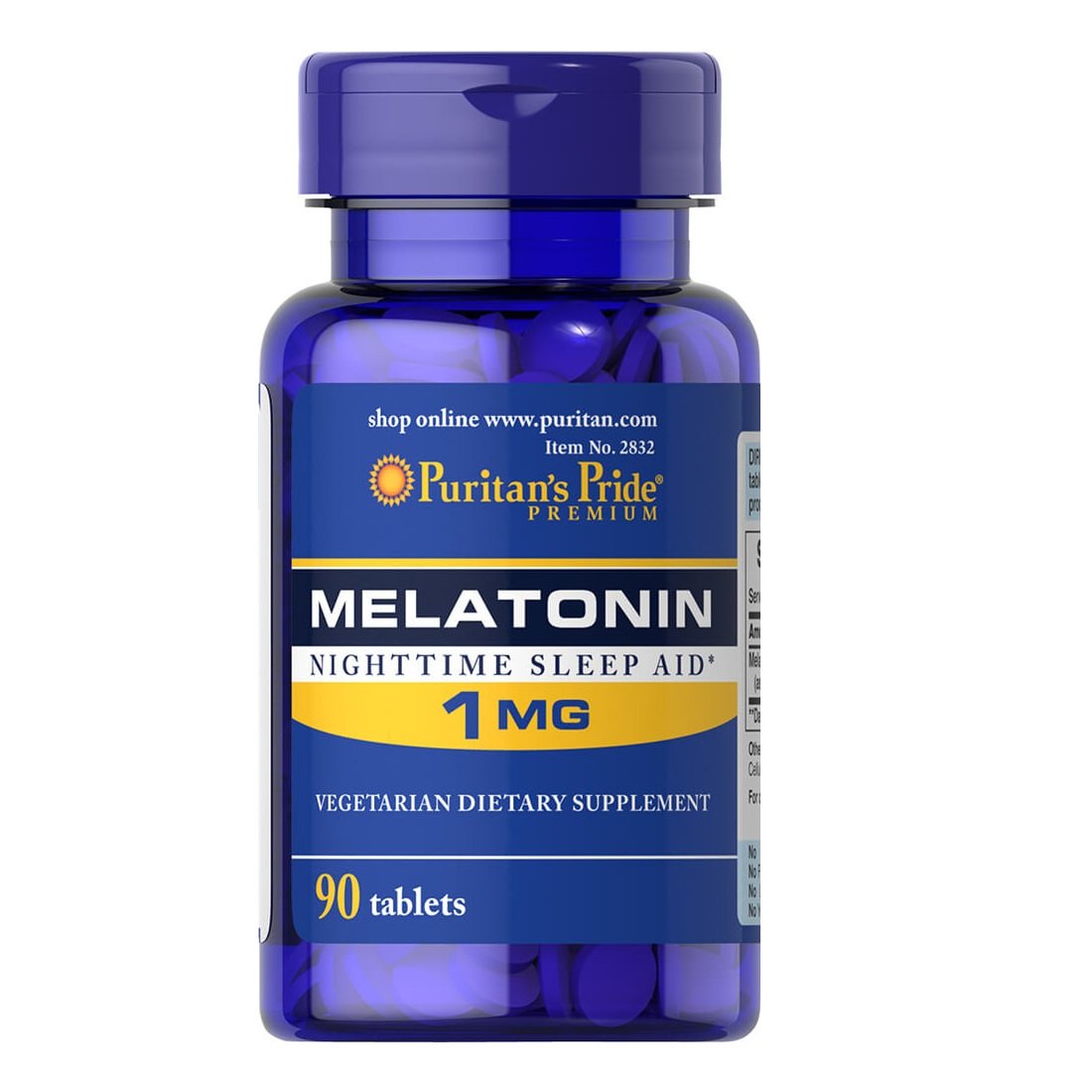 Puritan's Pride Натуральная добавка Puritan's Pride Melatonin 1 mg, 90 таблеток, , 