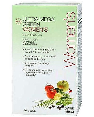 Ultra Mega Green Women's, 60 шт, GNC. Витаминно-минеральный комплекс. Поддержание здоровья Укрепление иммунитета 