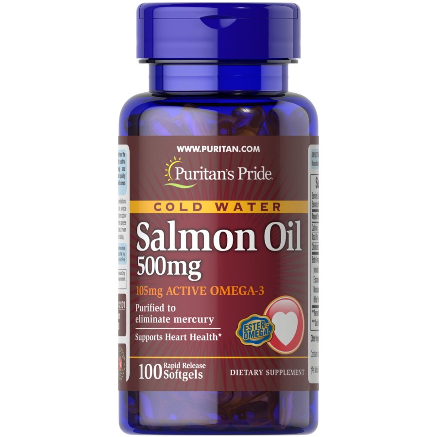 Жирные кислоты Puritan's Pride Salmon Oil 1000 mg, 120 капсул,  ml, Puritan's Pride. Fats. General Health 