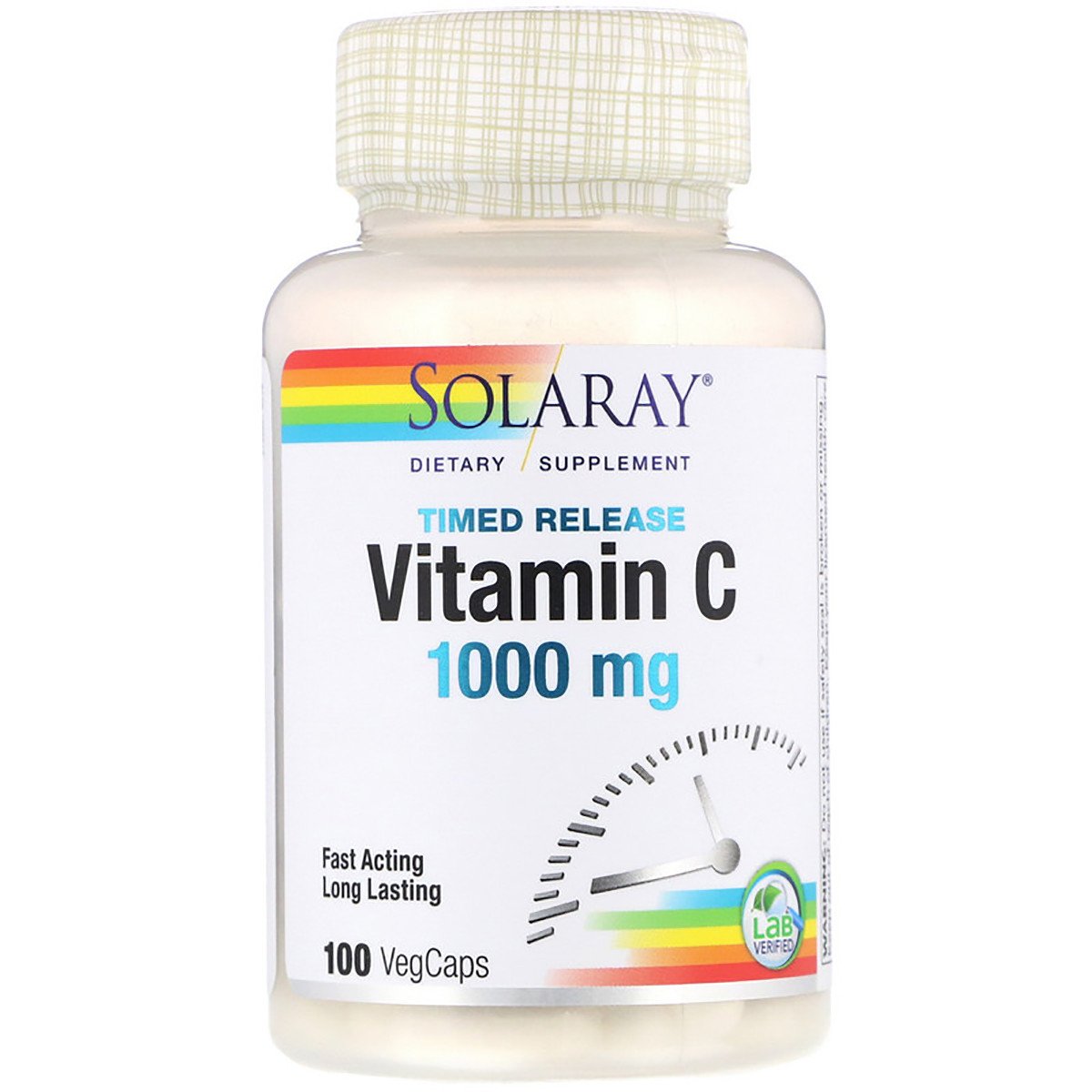 Витамин С Двухфазного Высвобождения, Vitamin C, Solaray, 1000 мг, 100 капсул,  мл, Solaray. Витамин C. Поддержание здоровья Укрепление иммунитета 