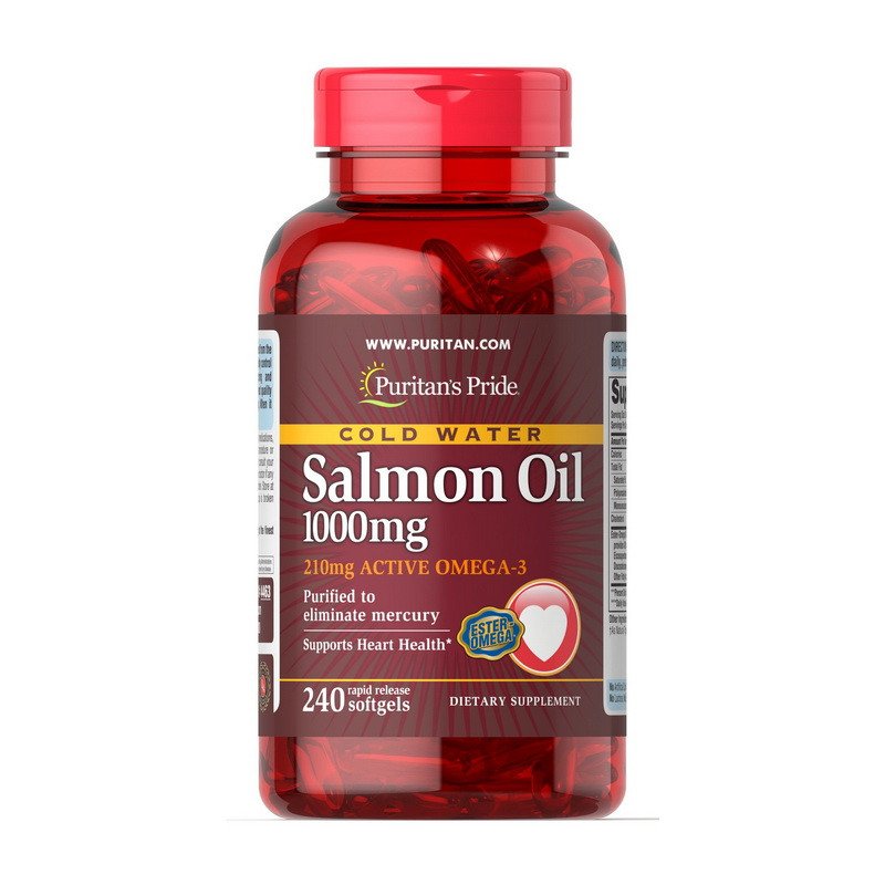 Puritan's Pride Рыбий жир лосося Puritan's Pride Salmon Oil 1000 mg 240 капсул, , 