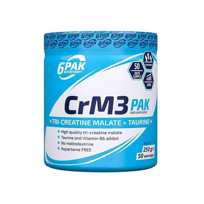 Креатин 6PAK Nutrition CrM3 Pak, 250 грамм Лимон-ананс,  мл, 6PAK Nutrition. Креатин. Набор массы Энергия и выносливость Увеличение силы 