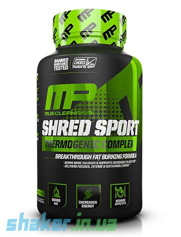 Жиросжигатель Muscle Pharm Shred Sport (60 капс) мускул фарм,  мл, MusclePharm. Жиросжигатель. Снижение веса Сжигание жира 