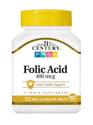 21st Century Folic Acid 400 mcg 250 Tabs,  ml, 21st Century. Vitamins and minerals. General Health Immunity enhancement 