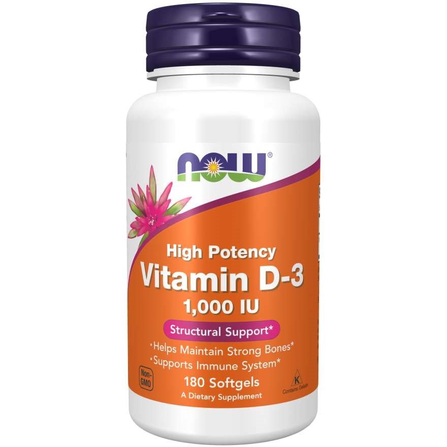 Витамины и минералы NOW Vitamin D3 1000 IU, 180 капсул,  мл, Now. Витамины и минералы. Поддержание здоровья Укрепление иммунитета 