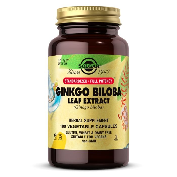 Натуральная добавка Solgar SFP Ginkgo Biloba Leaf Extract, 180 вегакапсул,  ml, Solaray. Natural Products. General Health 
