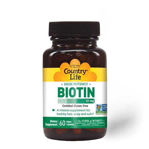 Country Life Витамины и минералы Country Life High Potency Biotin 10 mg, 60 капсул, , 