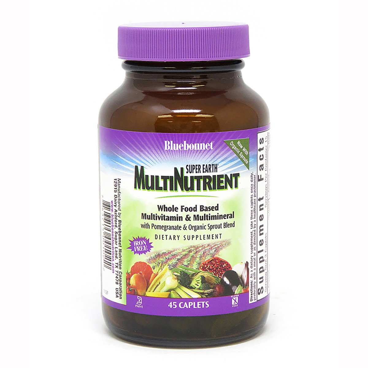 Супер Мультивитамины без Железа, Bluebonnet Nutrition, 45 каплет,  мл, Bluebonnet Nutrition. Витаминно-минеральный комплекс. Поддержание здоровья Укрепление иммунитета 