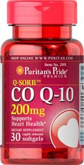 Co Q-10 200 mg, 30 piezas, Puritan's Pride. Coenzym Q10. General Health Antioxidant properties CVD Prevention Exercise tolerance 
