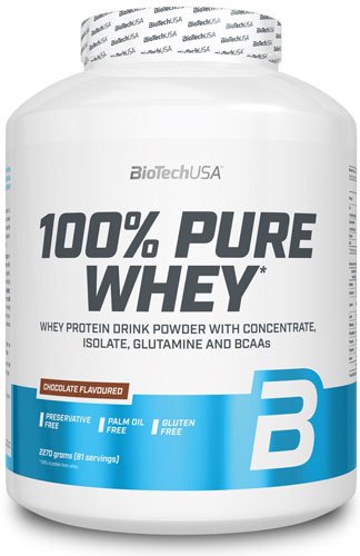 BioTech 100% Pure Whey 2.27 кг Капучино с карамелью,  мл, BioTech. Сывороточный протеин. Восстановление Антикатаболические свойства Сухая мышечная масса 