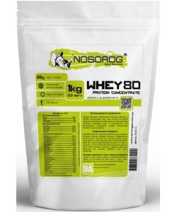 Whey 80, 1000 g, Nosorog. Whey Concentrate. Mass Gain recovery Anti-catabolic properties 