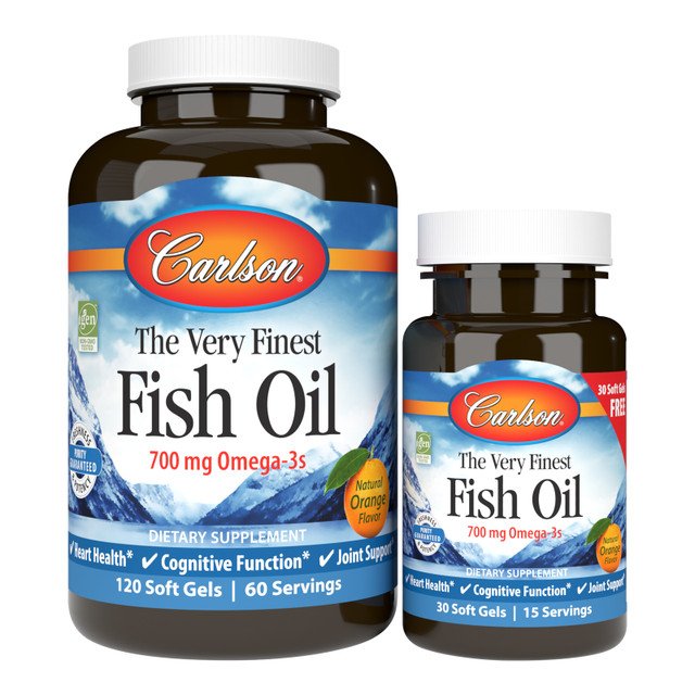 Carlson Labs Жирные кислоты Carlson Labs The Very Finest Fish Oil 700 mg, 120+30 капсул Апельсин, , 