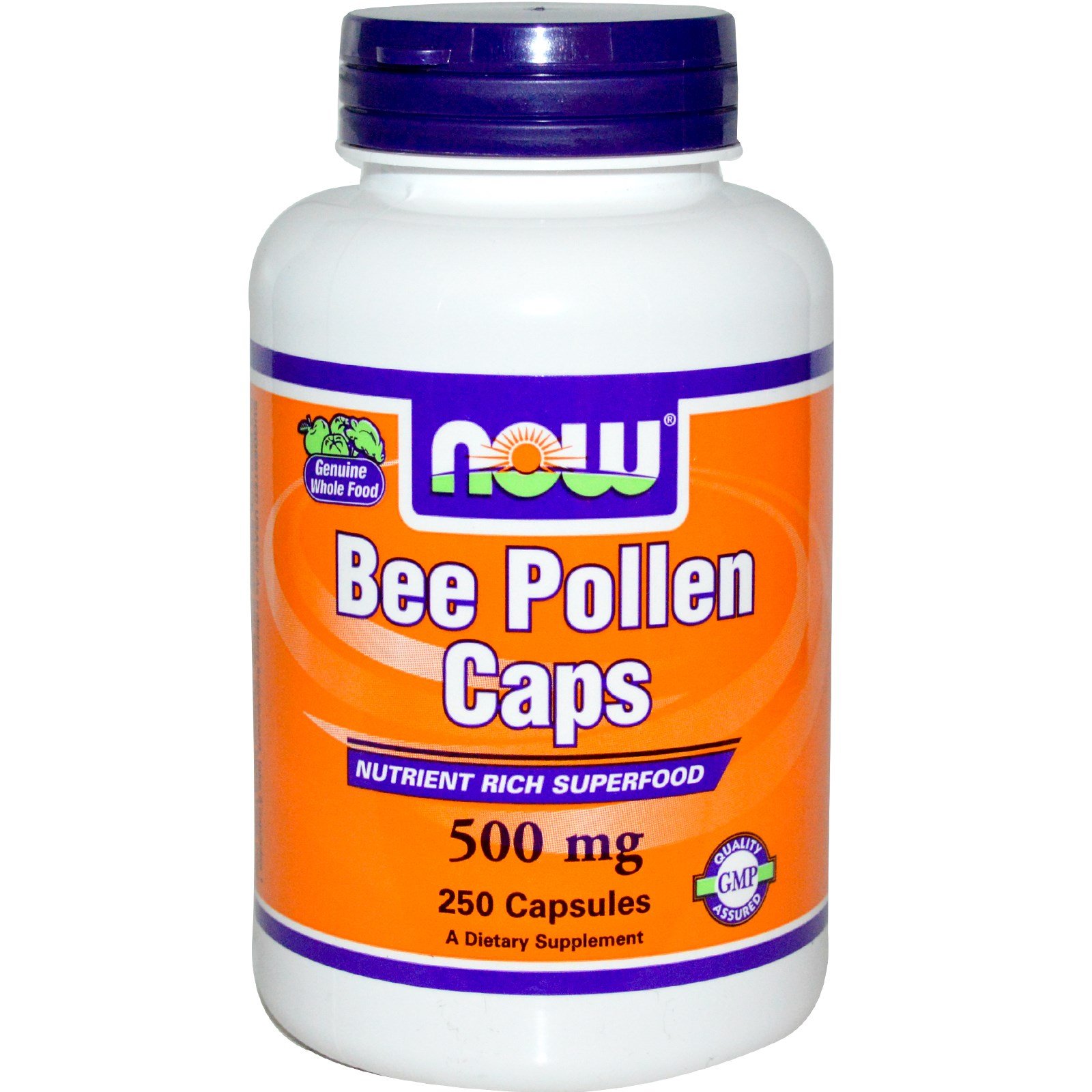 Bee Pollen Caps, 250 pcs, Now. Special supplements. 