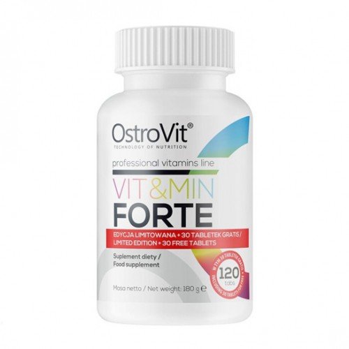 Витамины и минералы OstroVit Vit and Min Forte, 120 таблеток,  мл, OstroVit. Витамины и минералы. Поддержание здоровья Укрепление иммунитета 