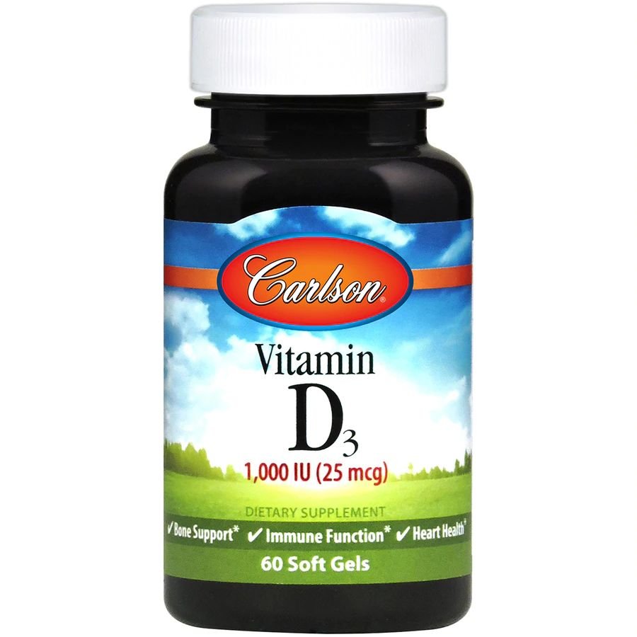 Carlson Labs Витамины и минералы Carlson Labs Vitamin D3 1000 IU, 60 капсул, , 