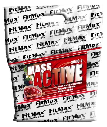 Гейнер FitMax Mass Active, 2 кг Земляника,  мл, FitMax. Гейнер. Набор массы Энергия и выносливость Восстановление 