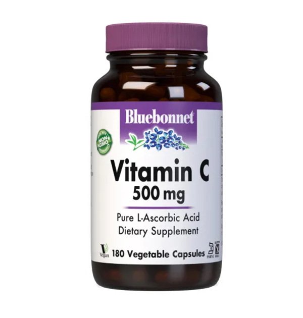 Витамины и минералы Bluebonnet Vitamin C 500 mg, 180 вегакапсул,  ml, Bluebonnet Nutrition. Vitamins and minerals. General Health Immunity enhancement 