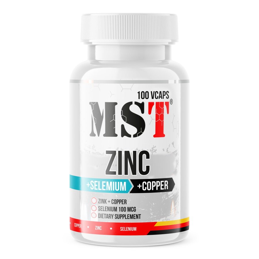 Витамины и минералы MST Zinc + Selenium + Copper, 100 вегакапсул,  ml, MST Nutrition. Vitamins and minerals. General Health Immunity enhancement 
