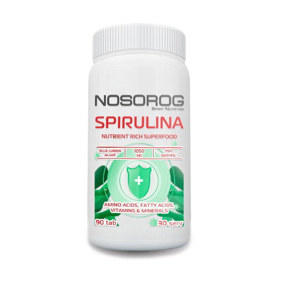 Спирулина NOSOROG Spirulina 90 таблеток,  мл, Nosorog. Спирулина. Поддержание здоровья 