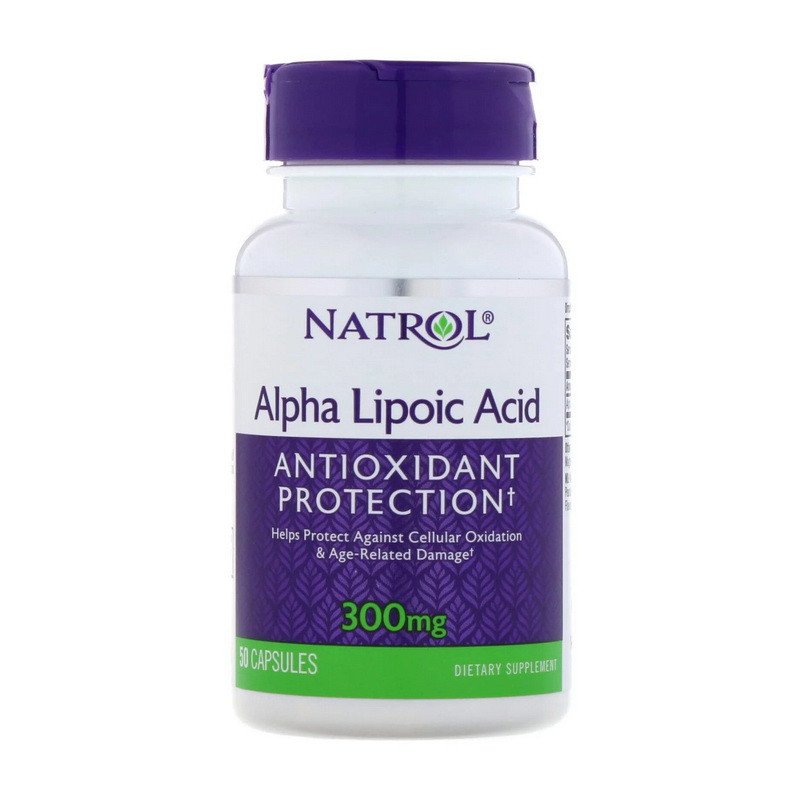 Альфа-липоевая кислота Natrol Alpha Lipoic Acid 300 mg (50 капсул) натрол,  мл, Natrol. Альфа-липоевая кислота. Поддержание здоровья Регуляция углеводного обмена Регуляция жирового обмена 