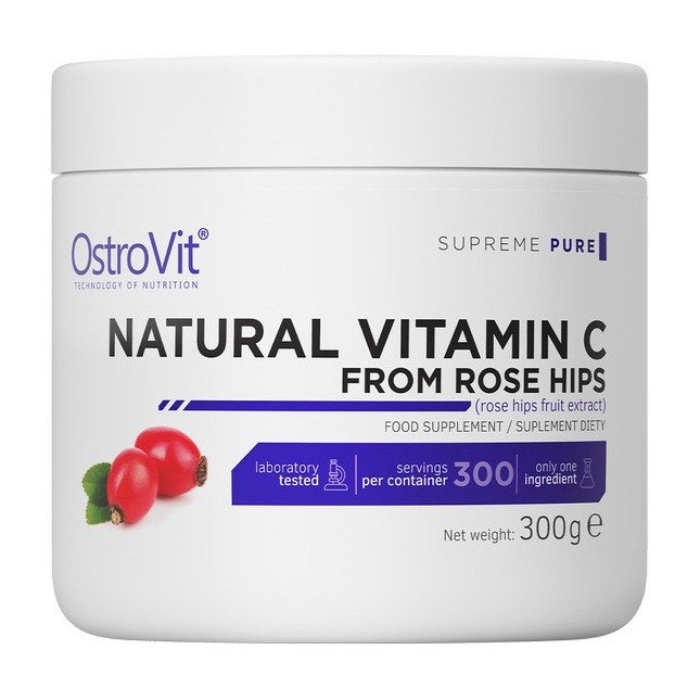 OstroVit Витамин C OstroVit Natural Vitamin C From Rose Hips 300 грамм, , 