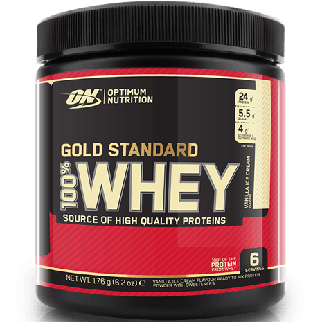 100% Whey Gold Standard, 176 g, Optimum Nutrition. Proteína de suero de leche. recuperación Anti-catabolic properties Lean muscle mass 