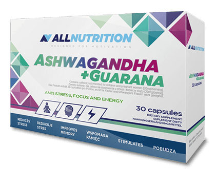 Ashwagandha+Guarana, 30 pcs, AllNutrition. Guarana. Weight Loss Energy & Endurance Appetite reducing Strength enhancement 