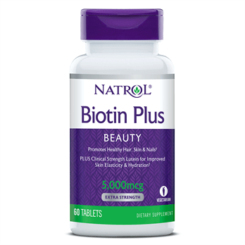 Витамины и минералы Natrol Biotin Plus 5000 mcg, 60 таблеток,  ml, Natrol. Vitamins and minerals. General Health Immunity enhancement 