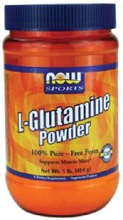 L-Glutamine Powder, 454 г, Now. Глютамин. Набор массы Восстановление Антикатаболические свойства 