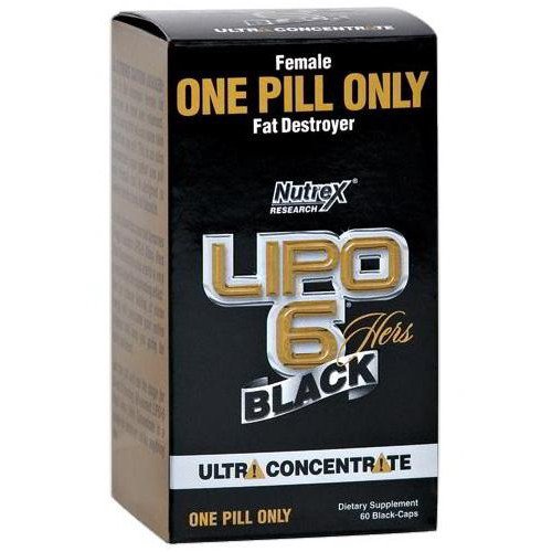 NR Lipo-6 Black Hers Ultra Concentrate 60 black-caps,  мл, Nutrex Research. Жиросжигатель. Снижение веса Сжигание жира 